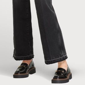 Sam Edelman Laurs Lug Sole Loafer. Black Shiny Box. 7.5 Wide.